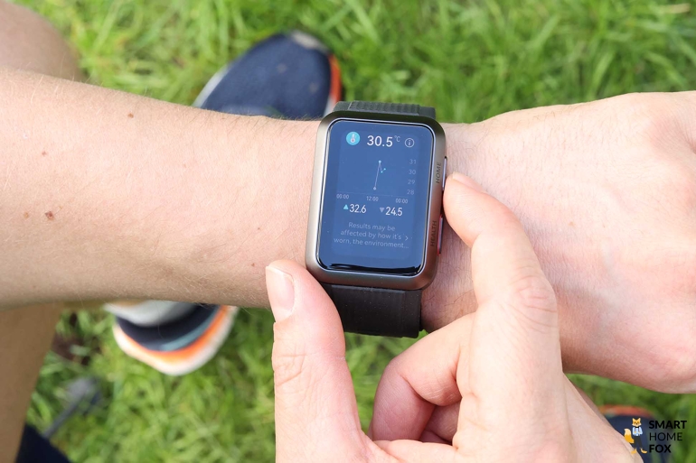 Измерение температуры на часах Huawei Watch D.