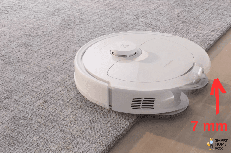 Салфетки Roborock Q Revo при движении по ковру приподнимаются на 7 мм