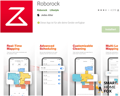 Приложение Roborock можно увидеть в App Store.